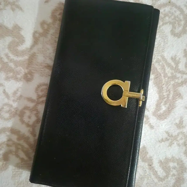 [BUNJANG] Salvatore Ferragamo Gancini Saffiano Black Long Wallet / 페라가모 간치니 사피아노 블랙장지갑