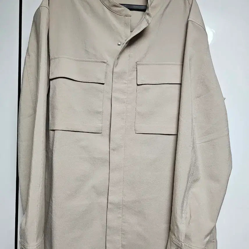 [BUNJANG] Beige Zip-Up Shirt / 베이지 집업셔츠