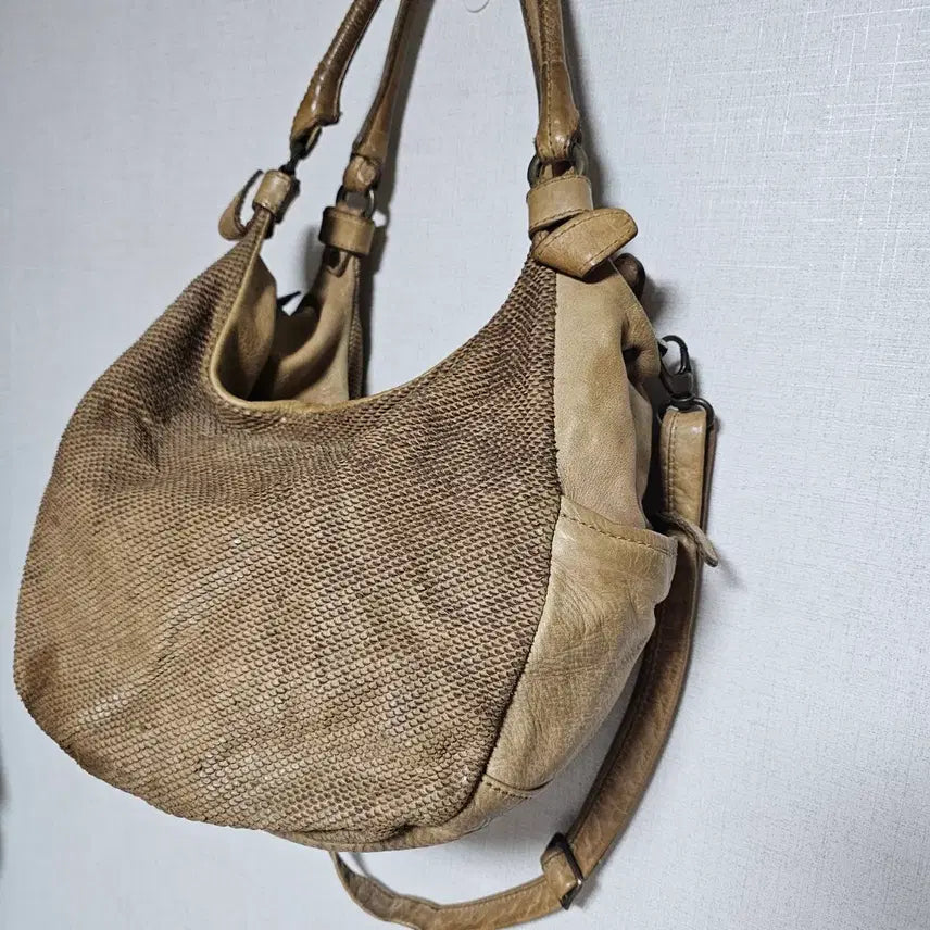 [BUNJANG] Italian Calfskin Leather Tote Shoulder Bag / 카프스킨 레더백(토드백겸 숄더백)이태리제