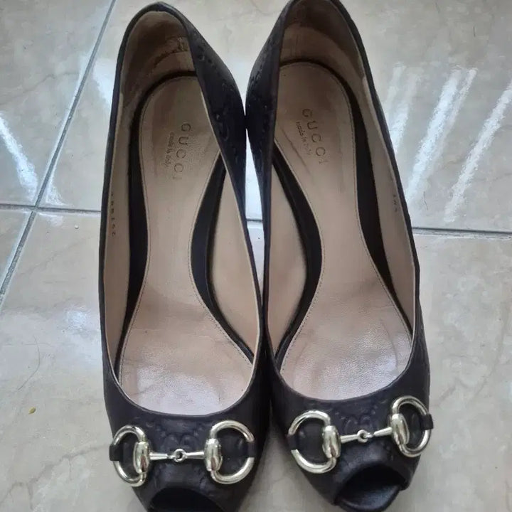[BUNJANG] Gucci Dark Brown Horsebit Open-Toe Heels 36.5 / 구찌 다크브라운 홀스빗 토오픈 힐 36.5