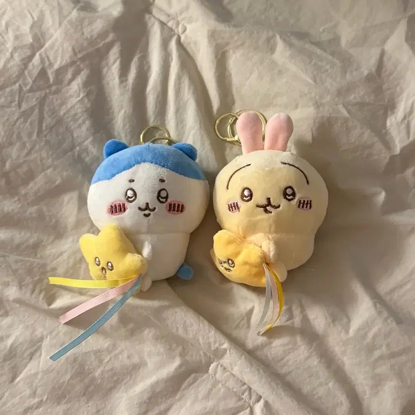 [BUNJANG] Munjakgwi Hachiware &amp; Usagi Star Keyring Doll Set / (새상품) 먼작귀 하치와레, 우사기 별 키링 인형 세트