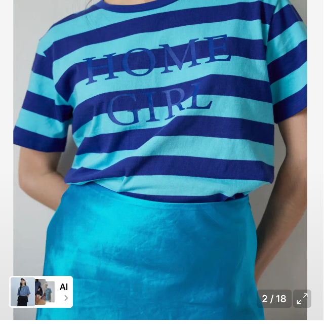 [SOLD OUT] (새상품) 포샤 반팔 티셔츠 홈 걸 블루