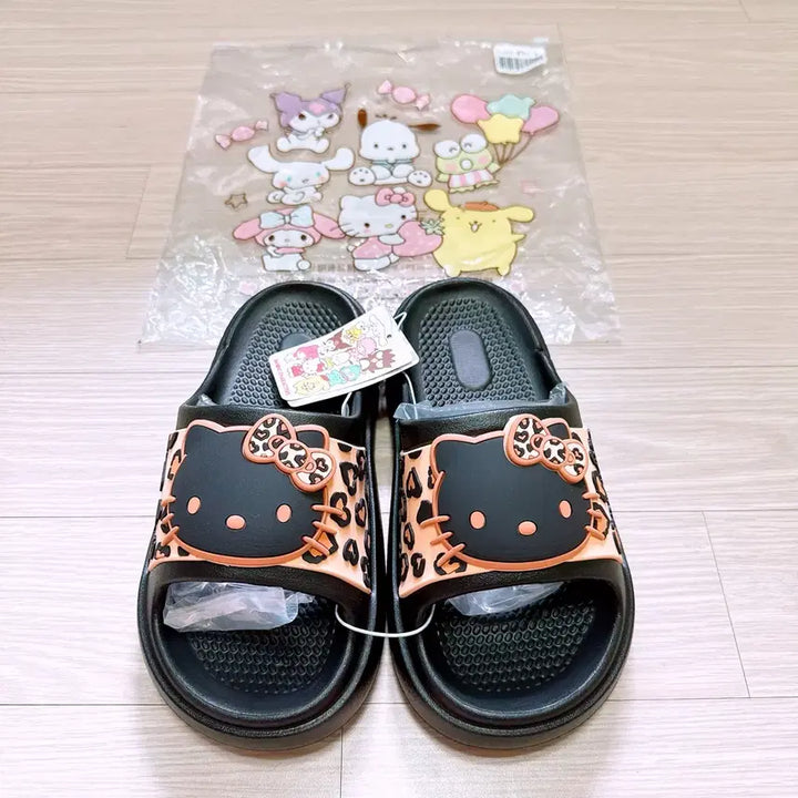 [BUNJANG] Sanrio Hello Kitty Kuromi My Melody Leopard Print Slippers / (최종가격/새상품) 산리오 키티 슬리퍼 레오파드 호피