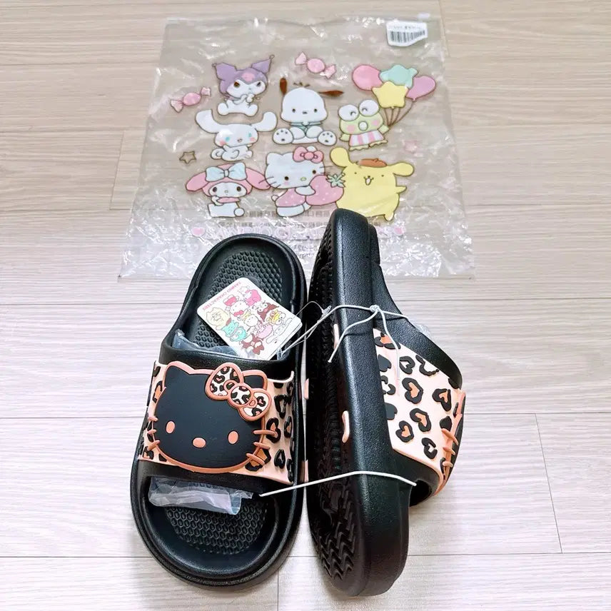 [BUNJANG] Sanrio Hello Kitty Kuromi My Melody Leopard Print Slippers / (최종가격/새상품) 산리오 키티 슬리퍼 레오파드 호피