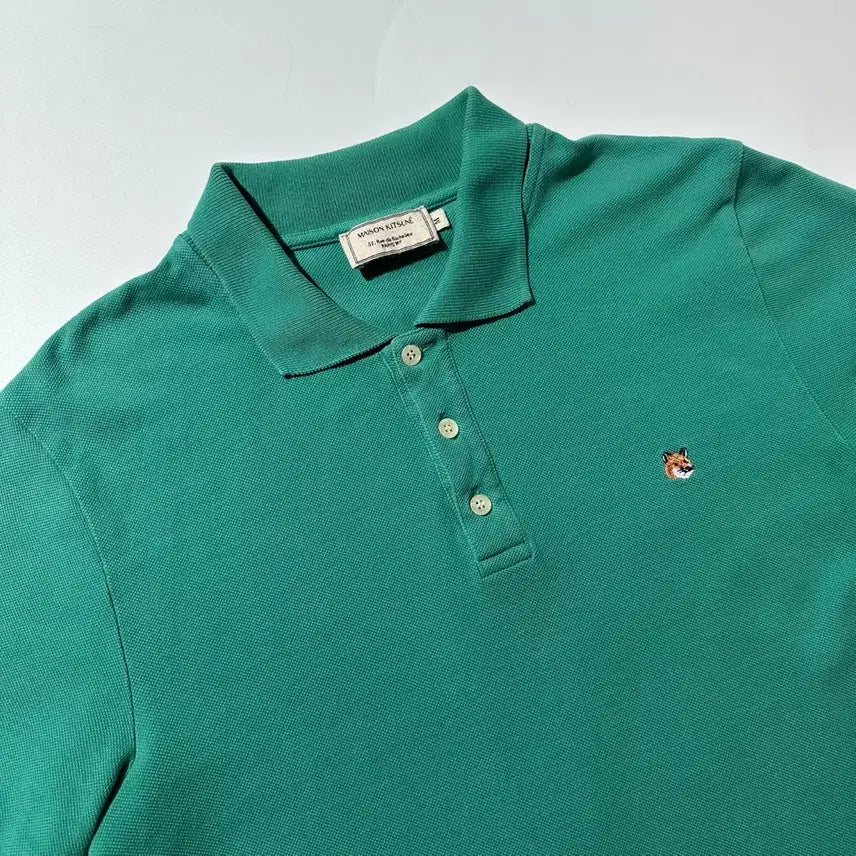 [BUNJANG] Maison Kitsune Fox Head Pique Short Sleeve Polo Shirt / [M,매장판] 메종키츠네 폭스헤드 피케 카라 반팔 티셔츠