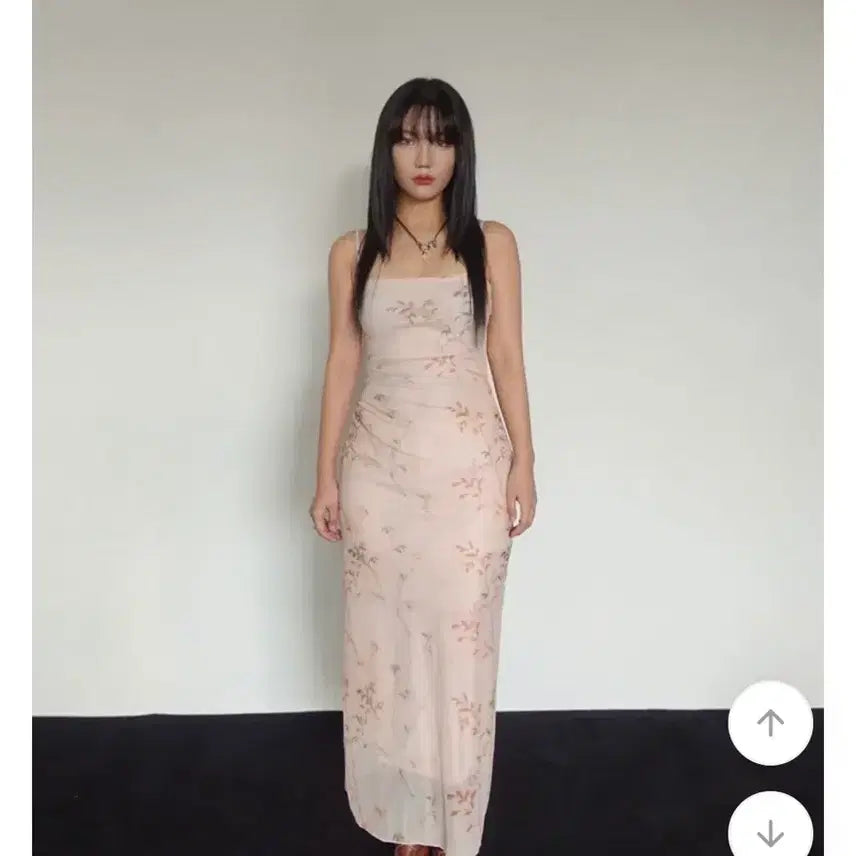 [BUNJANG] Blossom Flower Mesh Shirring Dress / 블라썸 플라워 메쉬 셔링 드레스 원피스