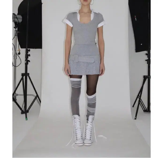 [BUNJANG] Bnfrom Mini Dress Grey / bnfrom 비엔프롬 미니 원피스 그레이