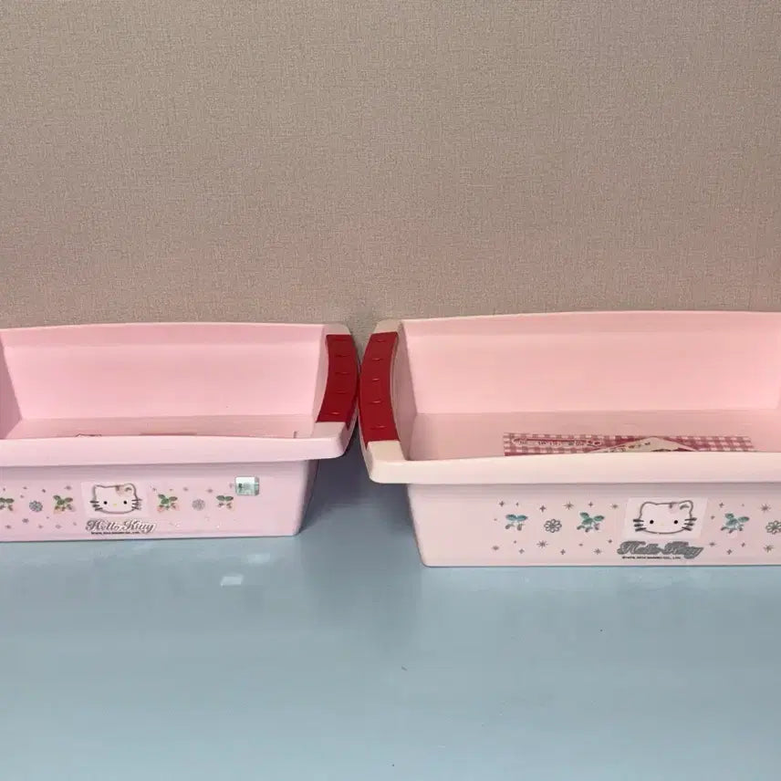 [BUNJANG] Sanrio Strawberry Kitty Storage Box Basket Bundle Set / [일괄] 고전키티 산리오 딸기키티 수납함 보관함 바스켓