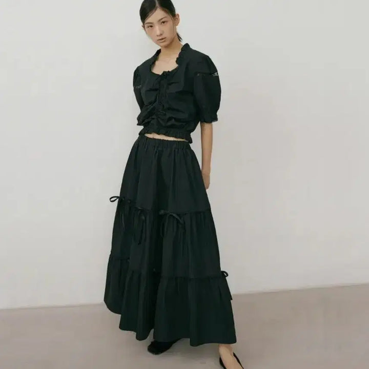 [BUNJANG] Lucirju Black Shirring Blouse / 새상품 루시르주 블랙 셔링 블라우스 free