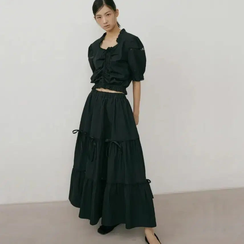 [BUNJANG] Lucirju Black Shirring Blouse / 새상품 루시르주 블랙 셔링 블라우스 free