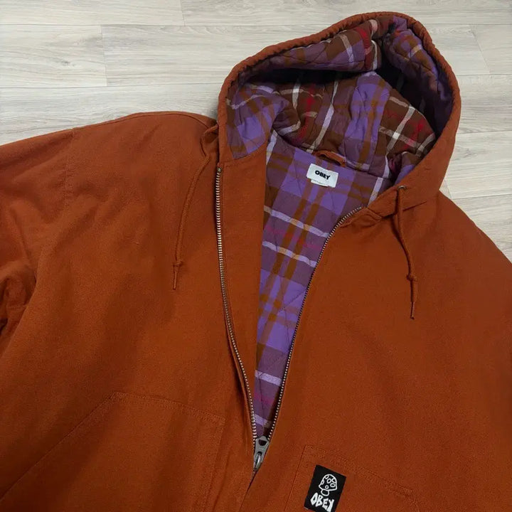 [BUNJANG] OBEY Vacant Hooded Work Jacket Orange/Purple XL / [XL] 오베이 베이컨트 후드 워크자켓 오렌지/퍼플