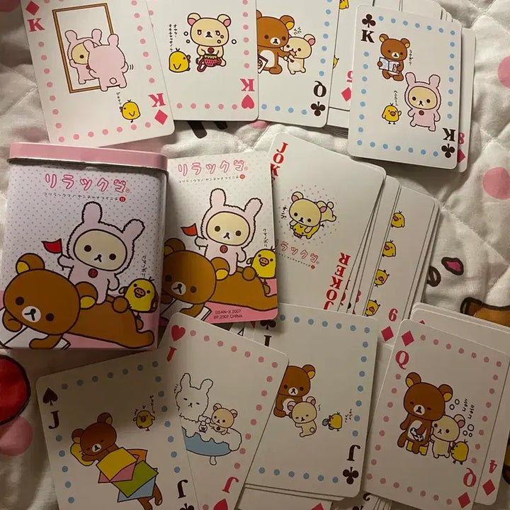 [BUNJANG] Rilakkuma Usagi Korilakkuma Tin Case Playing Cards / 고전 리락쿠마 우사기코리락쿠마 틴케이스 트럼프카드