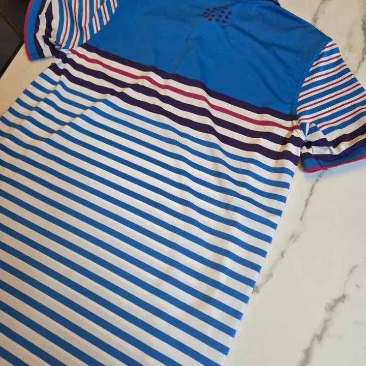 [BUNJANG] Puma Stripe Short Sleeve Polo Shirt Blue / 푸마 스트라이프 반팔 폴로티 블루