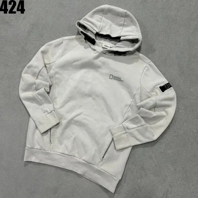 [BUNJANG] National Geographic Hooded Sweatshirt Ivory M / 내셔널지오그래픽 후드티 아이보리 m
