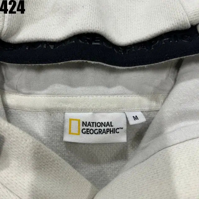 [BUNJANG] National Geographic Hooded Sweatshirt Ivory M / 내셔널지오그래픽 후드티 아이보리 m