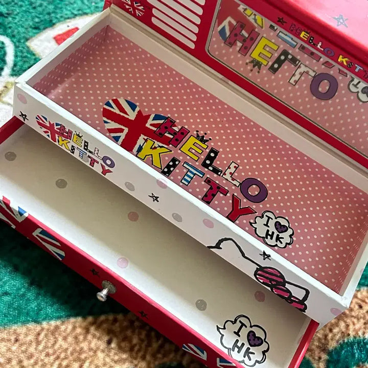 [BUNJANG] Vintage Hello Kitty Drawer Storage Organizer Pencil Case / 고전문구 고전키티 헬로키티 서랍 수납 정리함 필통 보관함