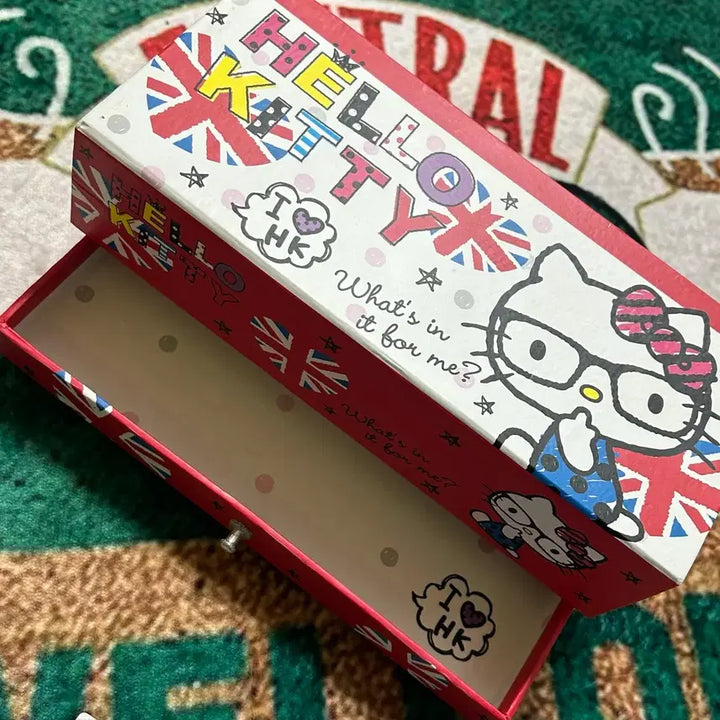[BUNJANG] Vintage Hello Kitty Drawer Storage Organizer Pencil Case / 고전문구 고전키티 헬로키티 서랍 수납 정리함 필통 보관함