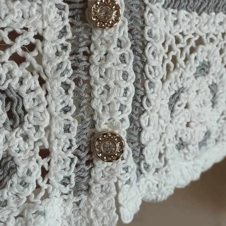 [BUNJANG] White Lace Crochet Blouse / 화이트 레이스 크로셰 블라우스