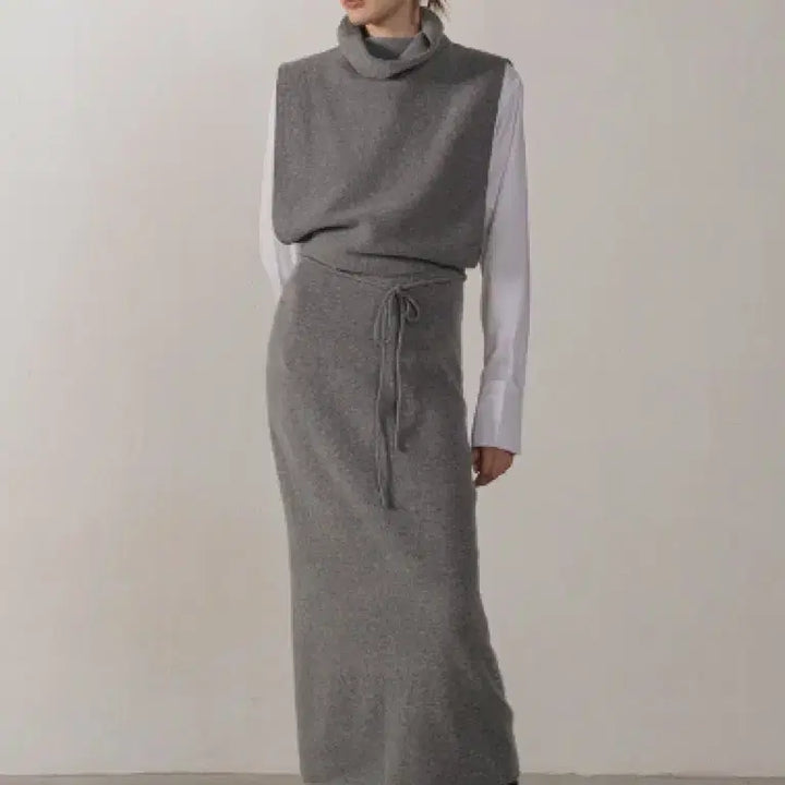 [BUNJANG] Around You Knit Long Skirt Grey Size S / 어라운드율 니트롱스커트 그레이 s사이즈