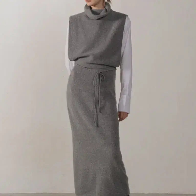 [BUNJANG] Around You Knit Long Skirt Grey Size S / 어라운드율 니트롱스커트 그레이 s사이즈
