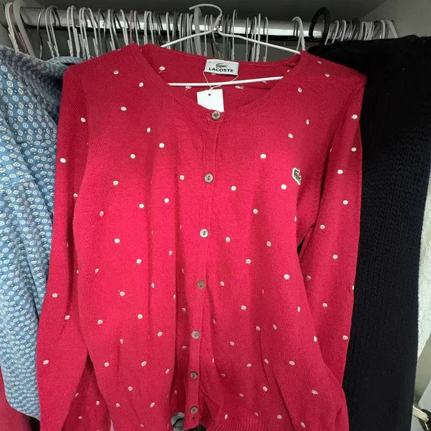 [BUNJANG] Lacoste Polka Dot Cardigan / 라코스테 도트 가디건