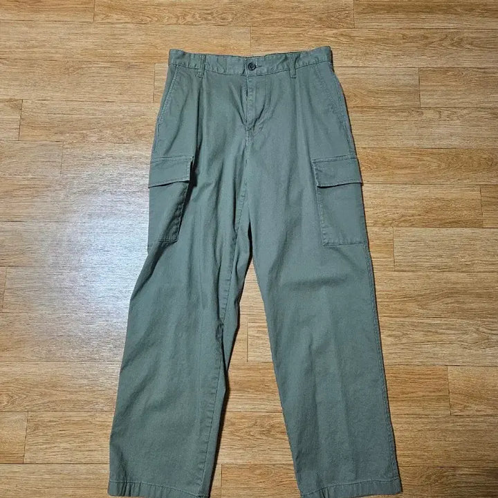 [BUNJANG] Khaki Cargo Cotton Pants / 카키색 카고 면바지