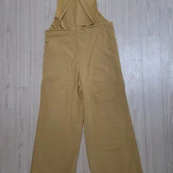 [BUNJANG] Mustard Linen Wide Jumpsuit / 머스타드 린넨 와이드 멜빵 바지
