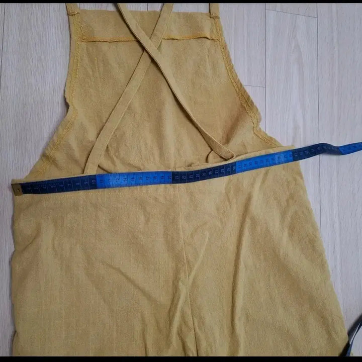 [BUNJANG] Mustard Linen Wide Jumpsuit / 머스타드 린넨 와이드 멜빵 바지