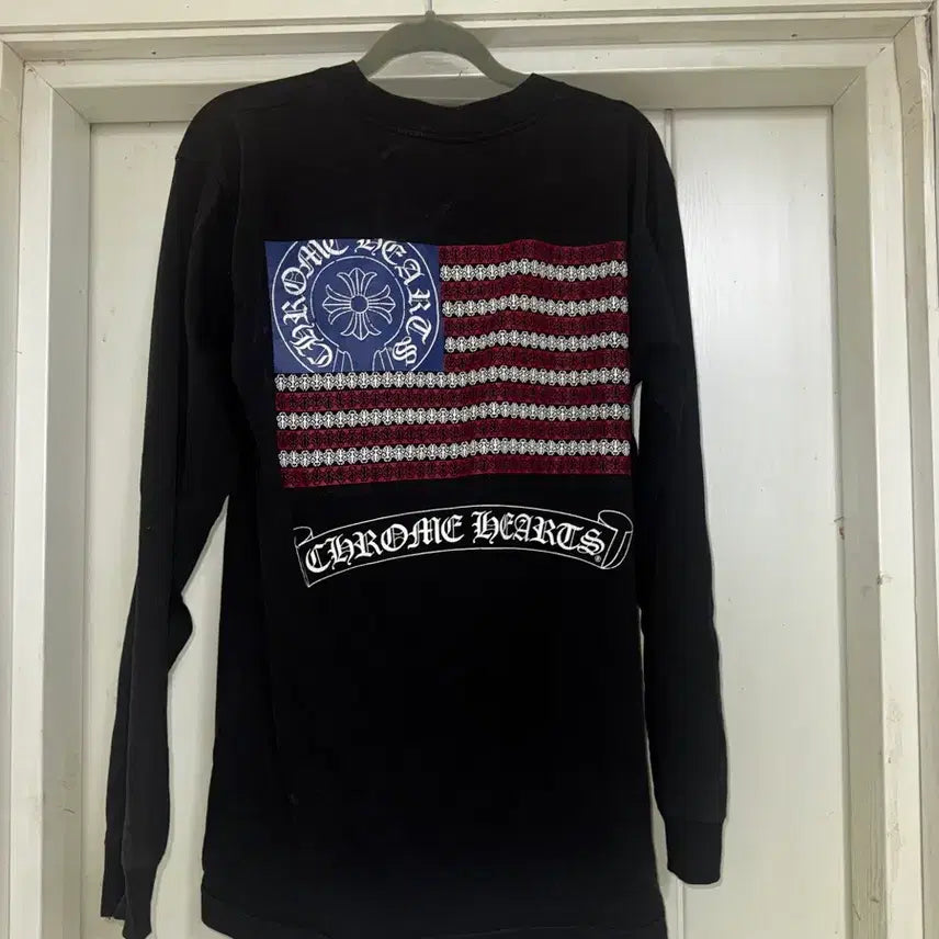 [BUNJANG] Chrome Hearts American Flag Long Sleeve T-Shirt / 정품)Chrome Hearts 아메리칸플래그 성조기 롱슬리브