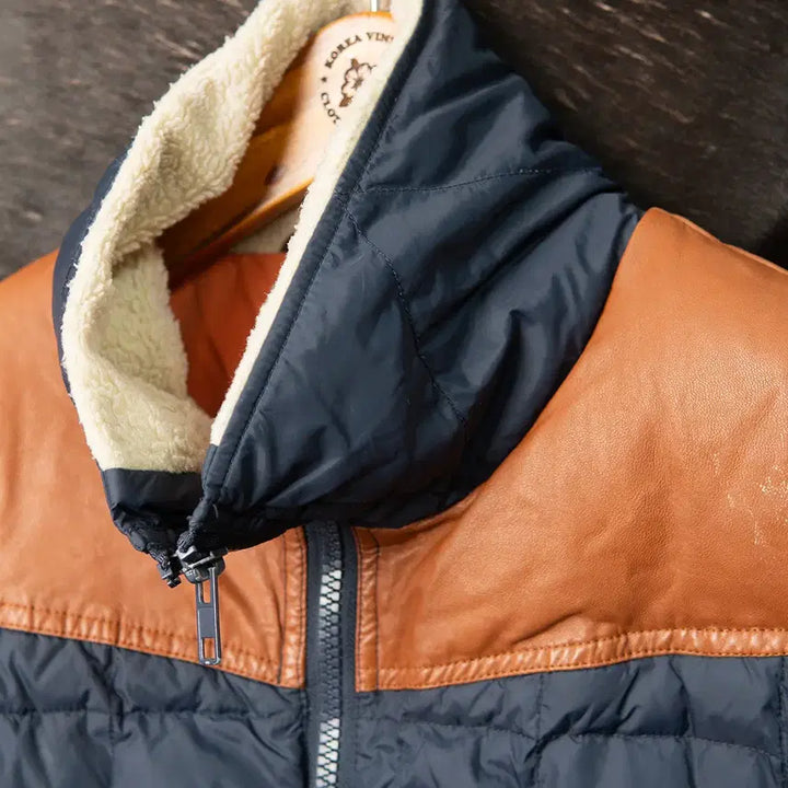 [BUNJANG] Schott Western Leather Yoke Down Jacket / [103] 90s~ Schott 웨스턴 레더요크 다운자켓