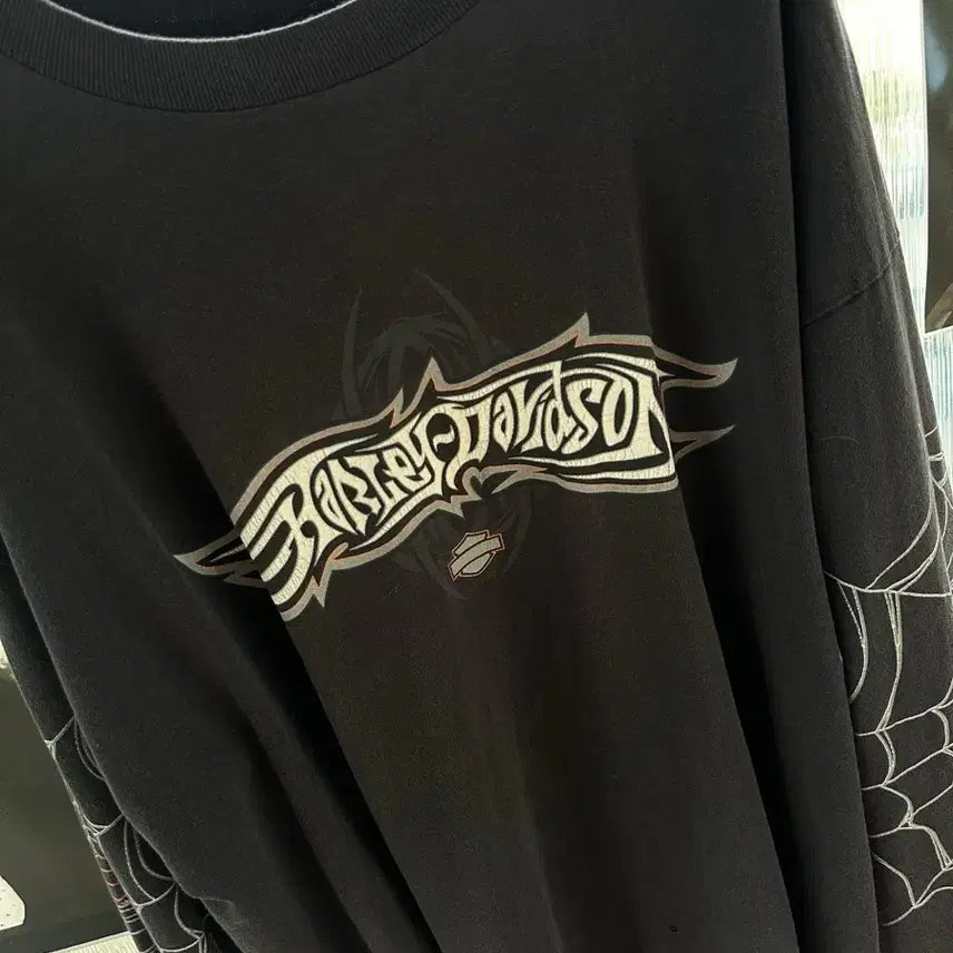 [BUNJANG] Harley-Davidson Vintage Spider Web Long Sleeve T-Shirt / Harley davidson 할리데이비슨 빈티지 스파이더웹 롱슬리브