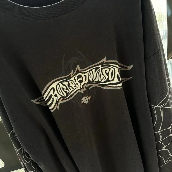 [BUNJANG] Harley-Davidson Vintage Spider Web Long Sleeve T-Shirt / Harley davidson 할리데이비슨 빈티지 스파이더웹 롱슬리브