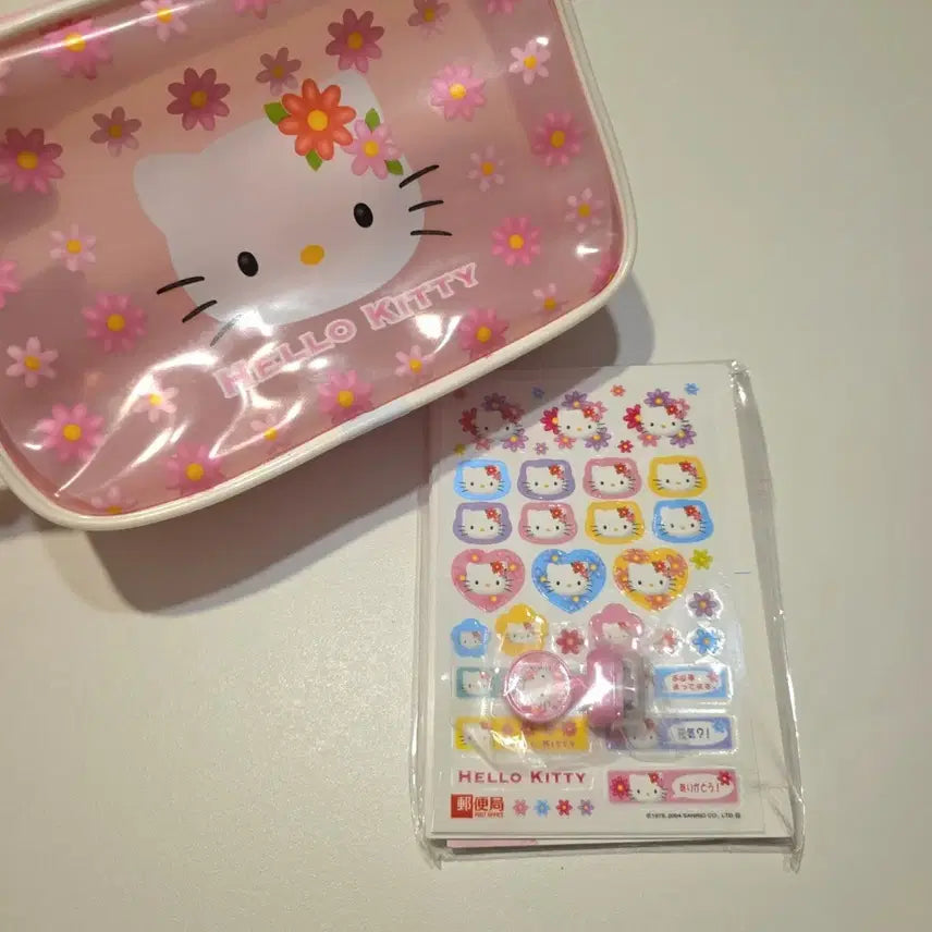 [BUNJANG] Hello Kitty Pouch Sticker and Letter Set / 헬로키티 파우치 스티커 편지 세트 고전 카오하나 키티