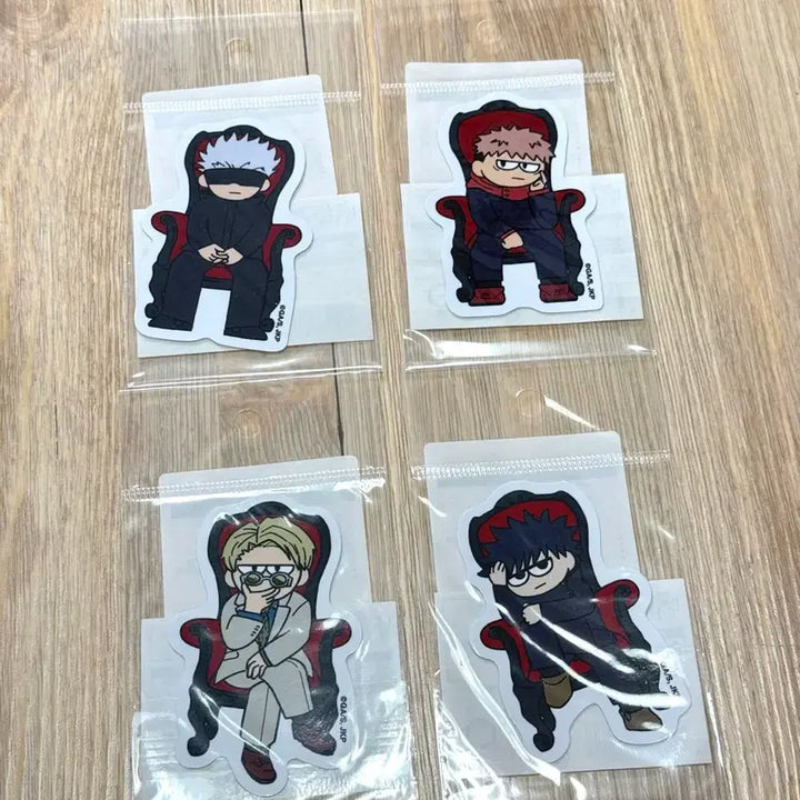 [BUNJANG] Jujutsu Kaisen Jiroly Sticker 4-Type Set / 주술회전 지로리 스티커 4종 세트 고죠 이타도리유지 후시구로메구미 나나미
