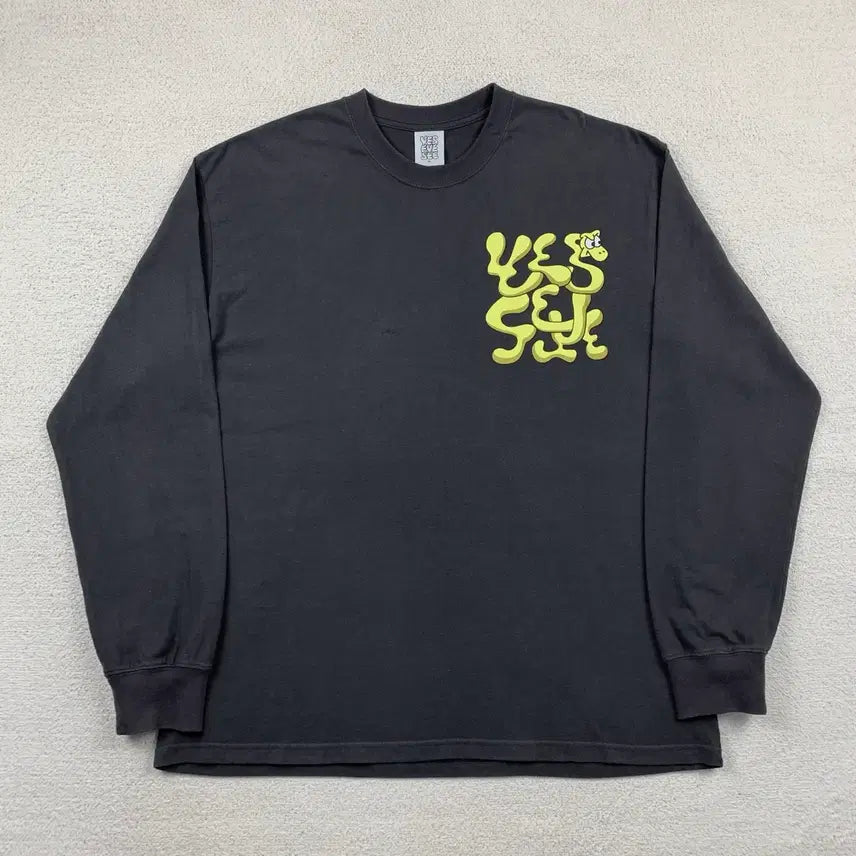 [BUNJANG] YESSEEYOU Big Logo Long Sleeve T-Shirt Mud XL / 예스아이씨 빅로고 롱슬리브 티셔츠 머드