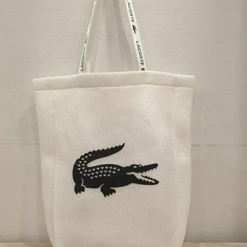 [BUNJANG] Lacoste White Mesh Shoulder Bag / 라코스테 화이트 메쉬 숄더백 가방