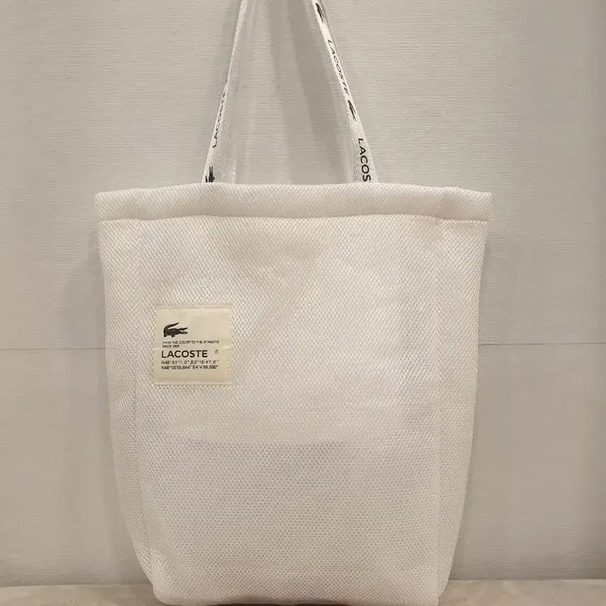 [BUNJANG] Lacoste White Mesh Shoulder Bag / 라코스테 화이트 메쉬 숄더백 가방