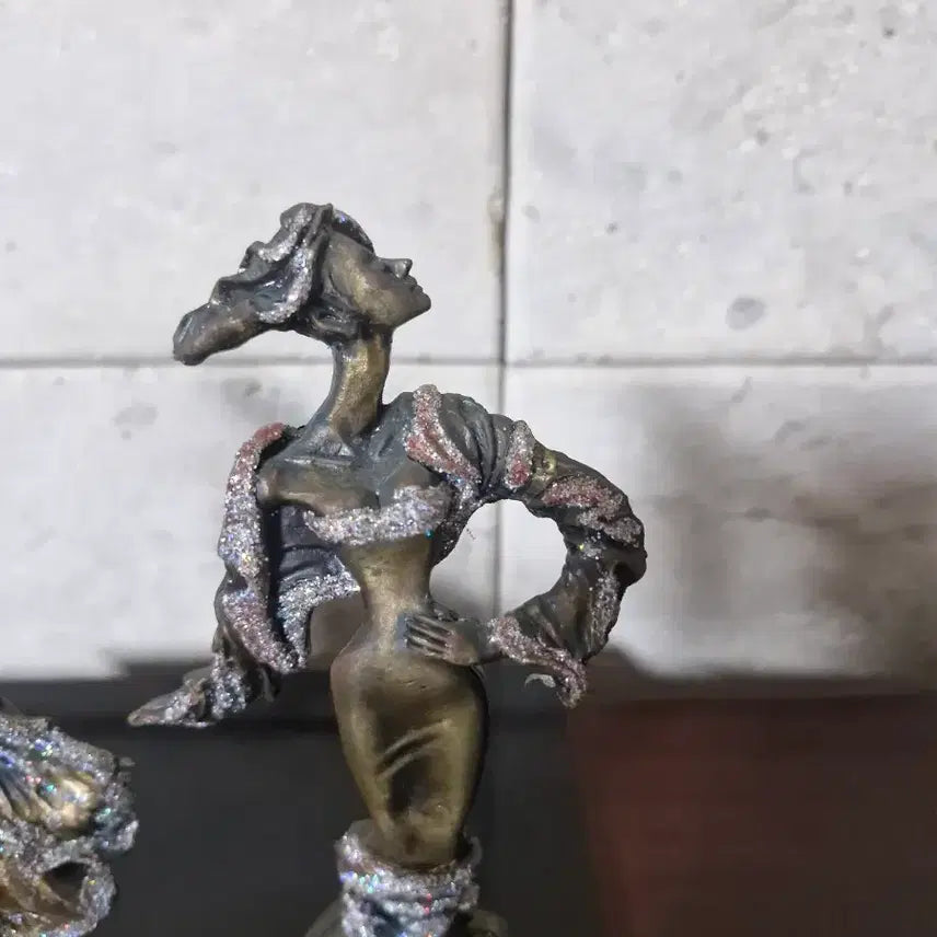 [BUNJANG] Antique Pewter Figurines Set (6 Pieces) / 주석 앤틱 조각상 장식품 6세트