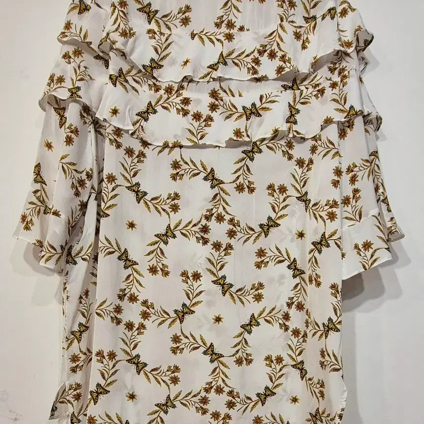 [BUNJANG] Sandro Butterfly Flower Ruffle Blouse / 산드로 나비 플라워 러플 블라우스