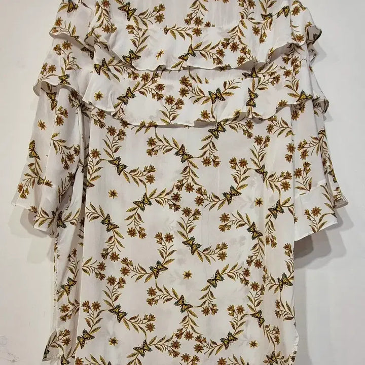 [BUNJANG] Sandro Butterfly Flower Ruffle Blouse / 산드로 나비 플라워 러플 블라우스