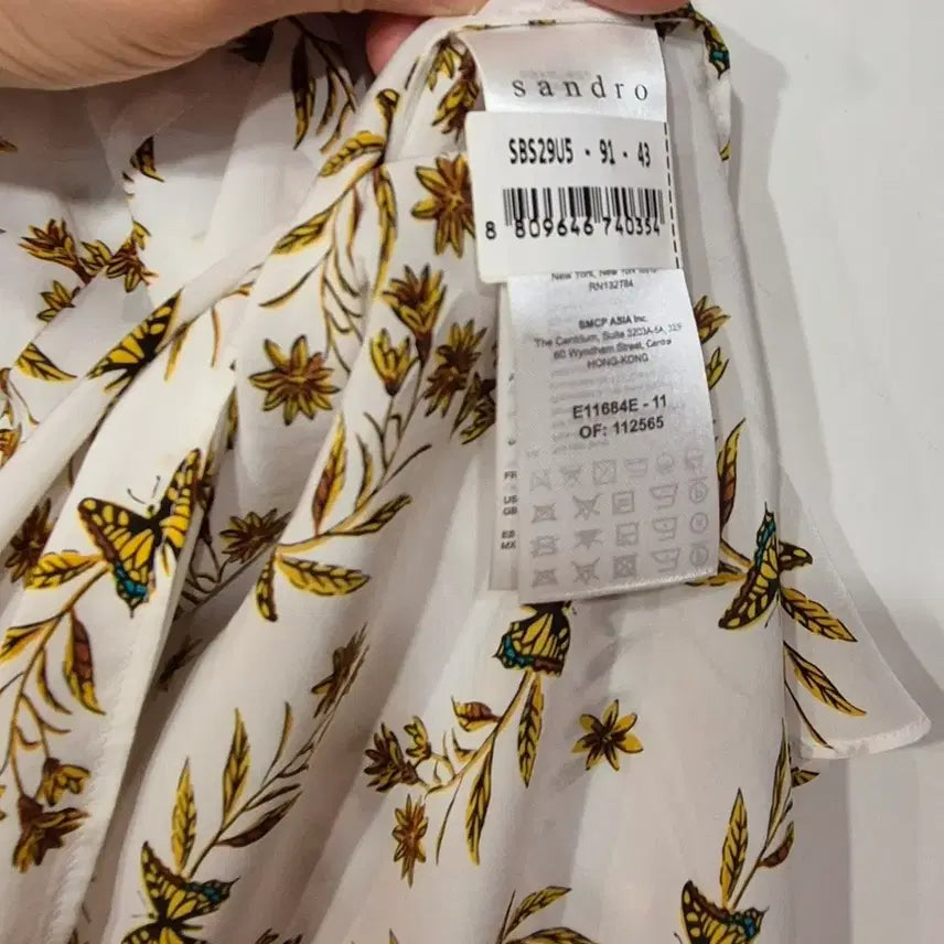 [BUNJANG] Sandro Butterfly Flower Ruffle Blouse / 산드로 나비 플라워 러플 블라우스