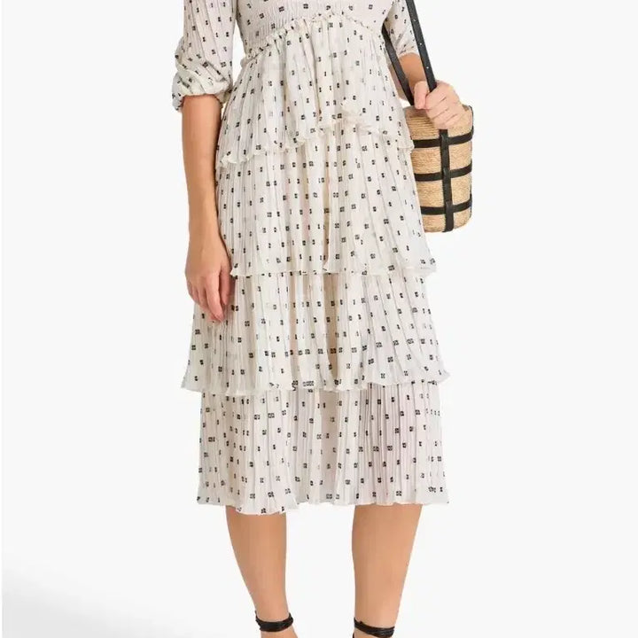 [BUNJANG] GANNI Printed Georgette Tiered Long Dress / 가니 프린트 조젯 티어드 드레스
