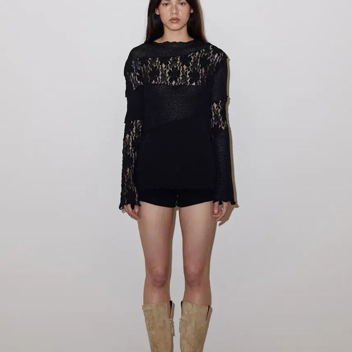 [BUNJANG] Pollysuem Lace Patchwork T-Shirt / 폴리수엠 티셔츠(새상품)정가 129,000원