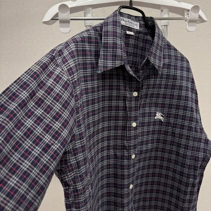 [BUNJANG] Burberry Navy Check Pattern Shirt - Size M / 버버리 셔츠 M사이즈