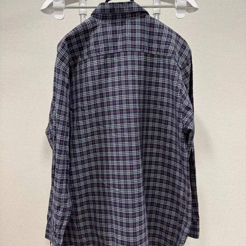 [BUNJANG] Burberry Navy Check Pattern Shirt - Size M / 버버리 셔츠 M사이즈