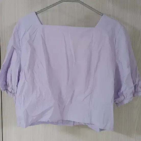 [BUNJANG] Mixxo Lavender Puff Crop Blouse / 미쏘 라벤더 퍼프 크롭 블라우스