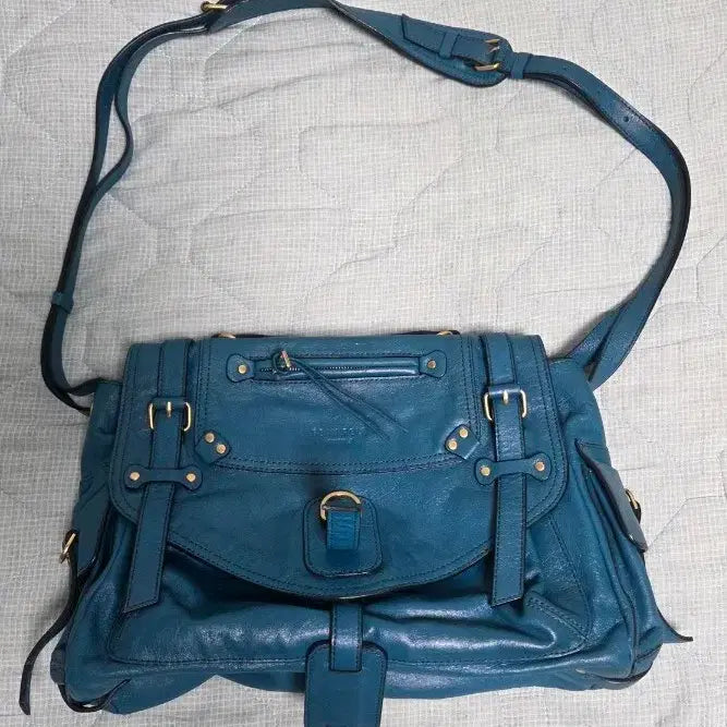 [BUNJANG] Beanpole Tote Bag Green Leather / 빈폴 토트백 청록색