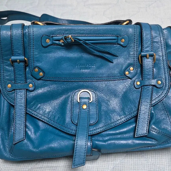 [BUNJANG] Beanpole Tote Bag Green Leather / 빈폴 토트백 청록색