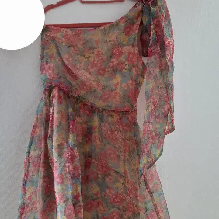 [BUNJANG] Floral Print One-Shoulder Mini Dress / 꽃무늬 원숄더 미니 원피스