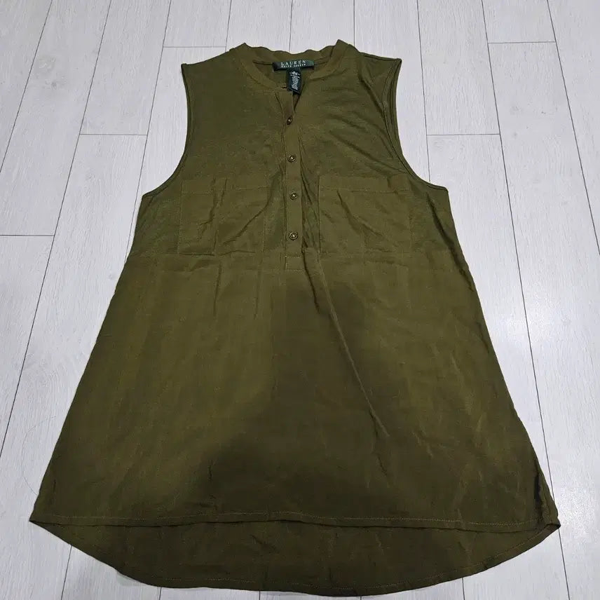[BUNJANG] Ralph Lauren Sleeveless Khaki Shirt Size S / 랄프로렌 민소매 카키 셔츠 s55